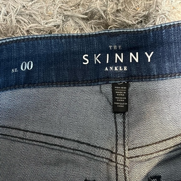 White House Black Market Beaded Tuxedo Jeans Striped High-Rise Skinny Ankle 00 - Picture 12 of 16